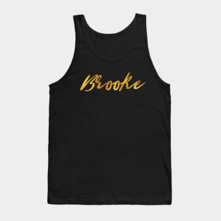 Brooke Name Hand Lettering in Faux Gold Letters Tank Top